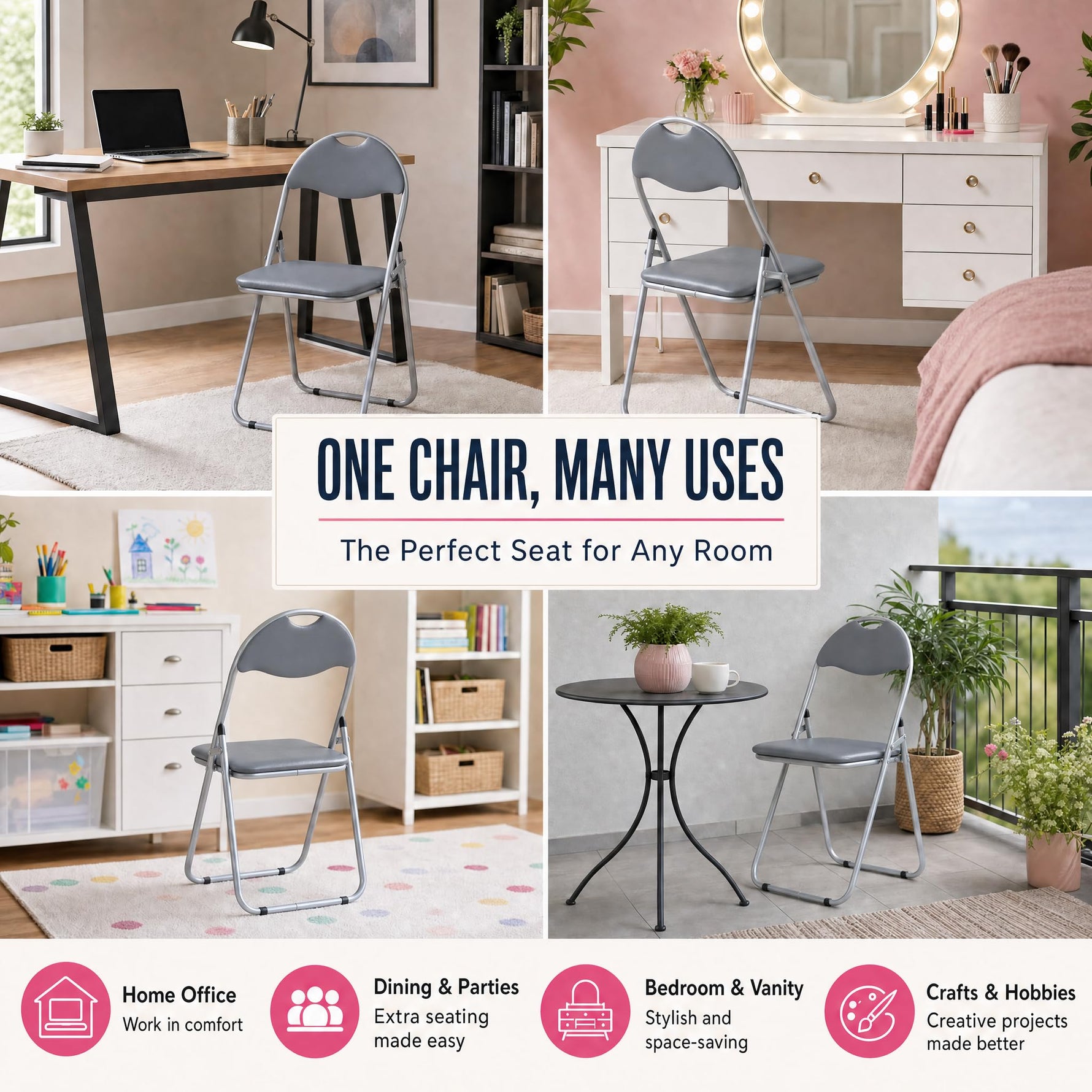 Bravich Candy Folding Chair - Grey