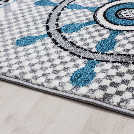 Blue & Grey Nautical Rug - Kids