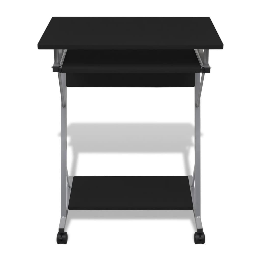 Compact Computer Desk with Pull-out Keyboard Tray Black