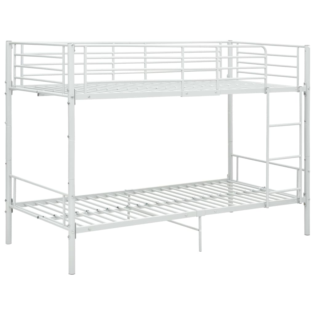Bunk Bed without Mattress White Metal 90x200cm