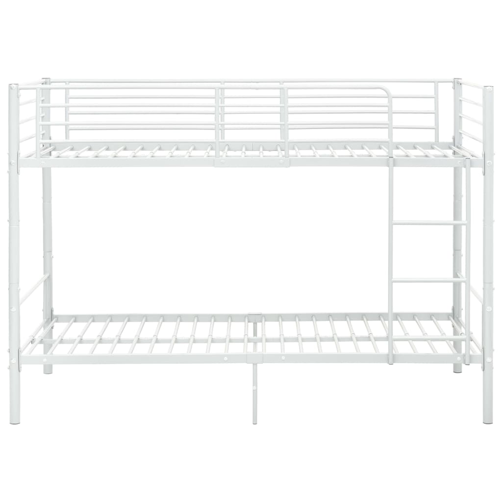 Bunk Bed without Mattress White Metal 90x200cm