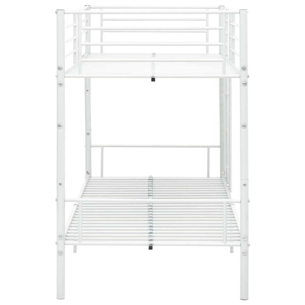 Bunk Bed without Mattress White Metal 90x200cm