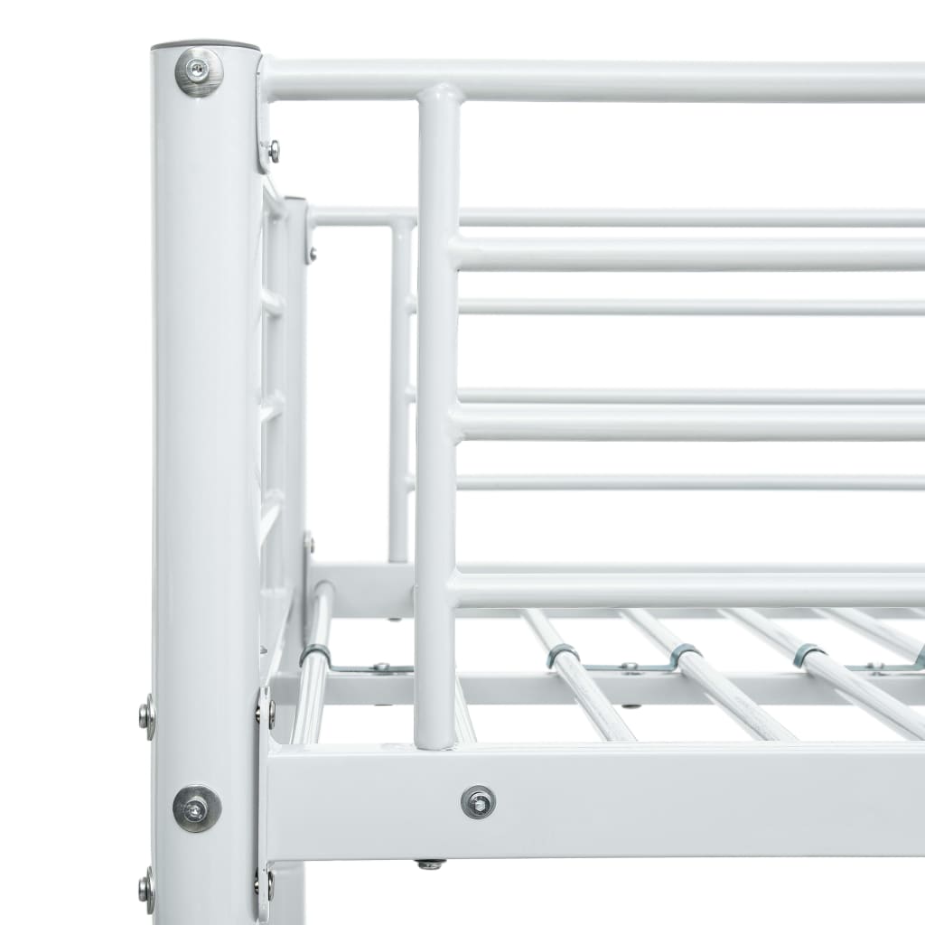Bunk Bed without Mattress White Metal 90x200cm