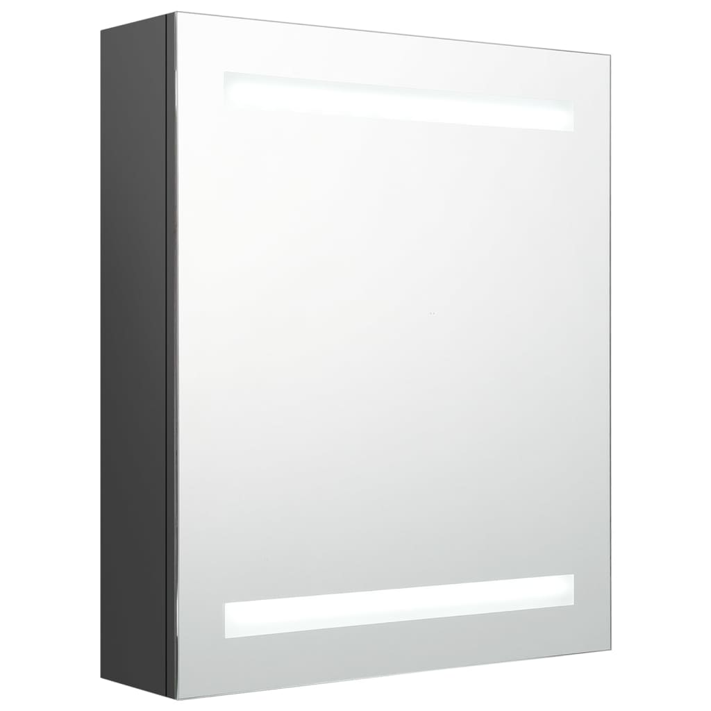 LED Bathroom Mirror Cabinet Grey 50x14x60 cm