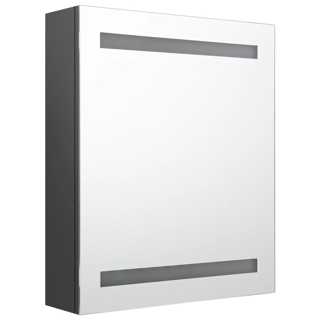 LED Bathroom Mirror Cabinet Grey 50x14x60 cm