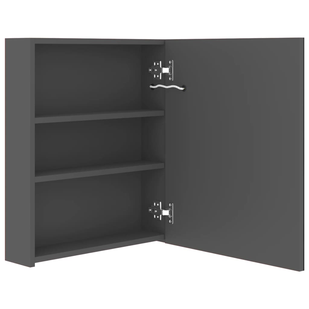 LED Bathroom Mirror Cabinet Grey 50x14x60 cm