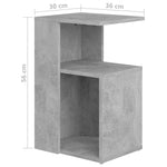 Side Table Concrete Grey 36x30x56 cm Engineered Wood