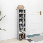 Shoe Cabinet Concrete Grey 27.5x27x102 cm Engineered Wood