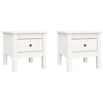 Side Tables 2 pcs White 40x40x39 cm Solid Wood Pine