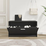 Shoe Bench Black 80x24x45 cm Engineered Wood