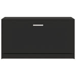 Shoe Bench Black 80x24x45 cm Engineered Wood