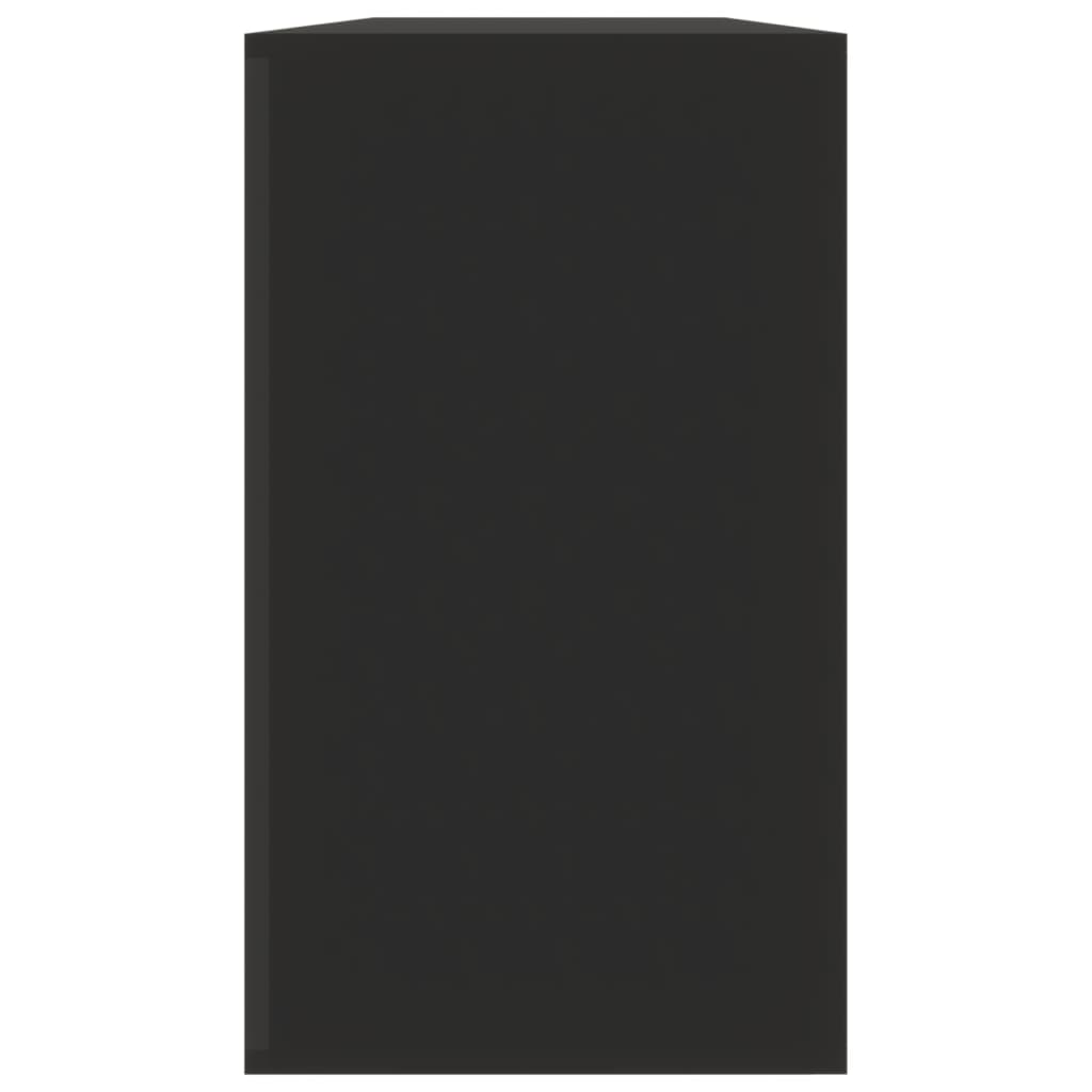 Shoe Bench Black 80x24x45 cm Engineered Wood