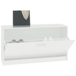 Shoe Bench High Gloss White 80x24x45 cm Engineered Wood