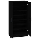Shoe Cabinet Black 55x35x108 cm Engineered wood