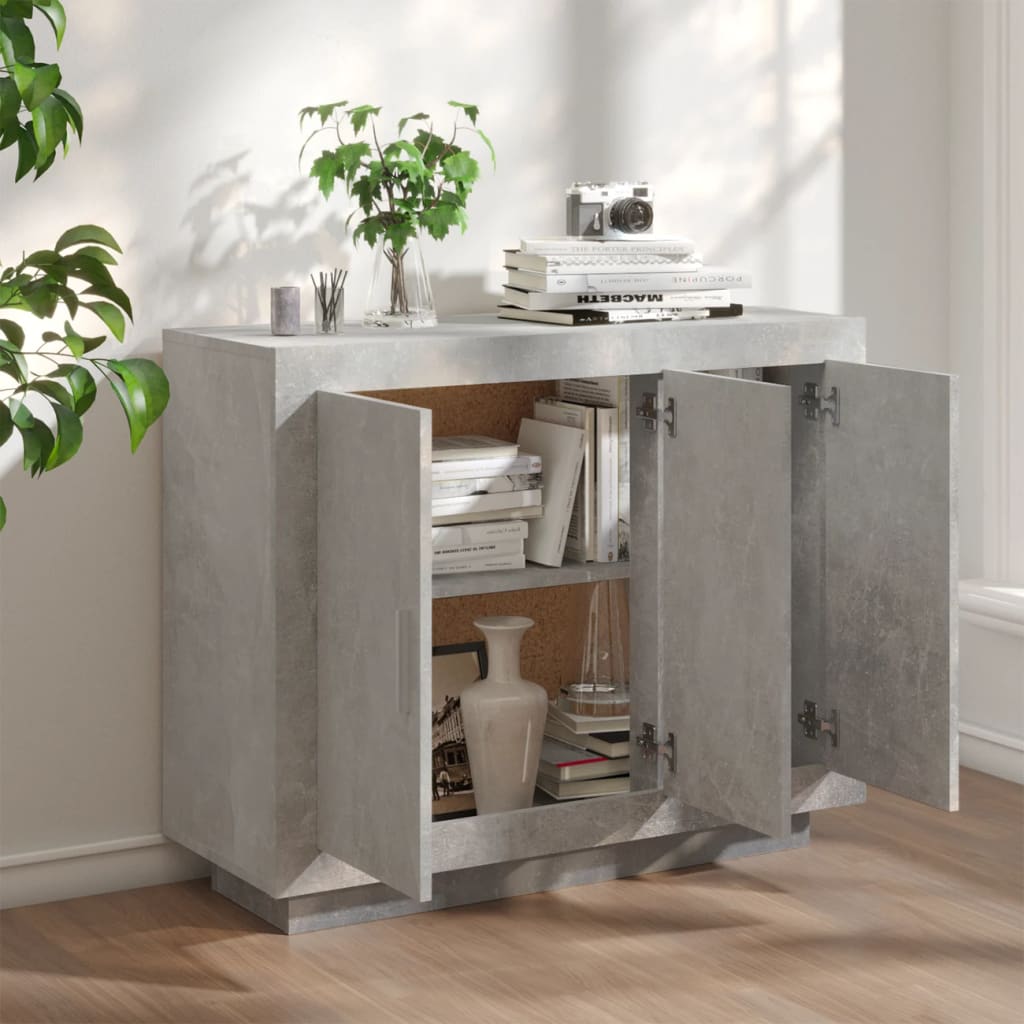 Sideboard Concrete Grey 92x35x75 cm Engineered Wood