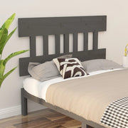 Bed Headboard Grey 123.5x3x81 cm Solid Wood Pine