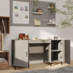 Desk Concrete Grey 140x50x75 cm Engineered Wood