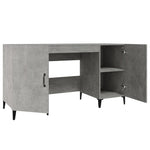 Desk Concrete Grey 140x50x75 cm Engineered Wood