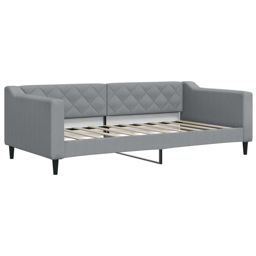 Daybed with Trundle and Drawers Light Grey 90x190 cm Fabric