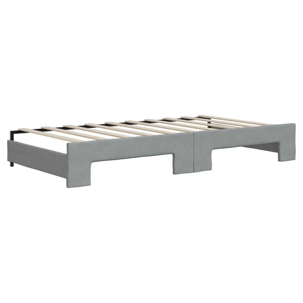 Daybed with Trundle and Drawers Light Grey 90x190 cm Fabric