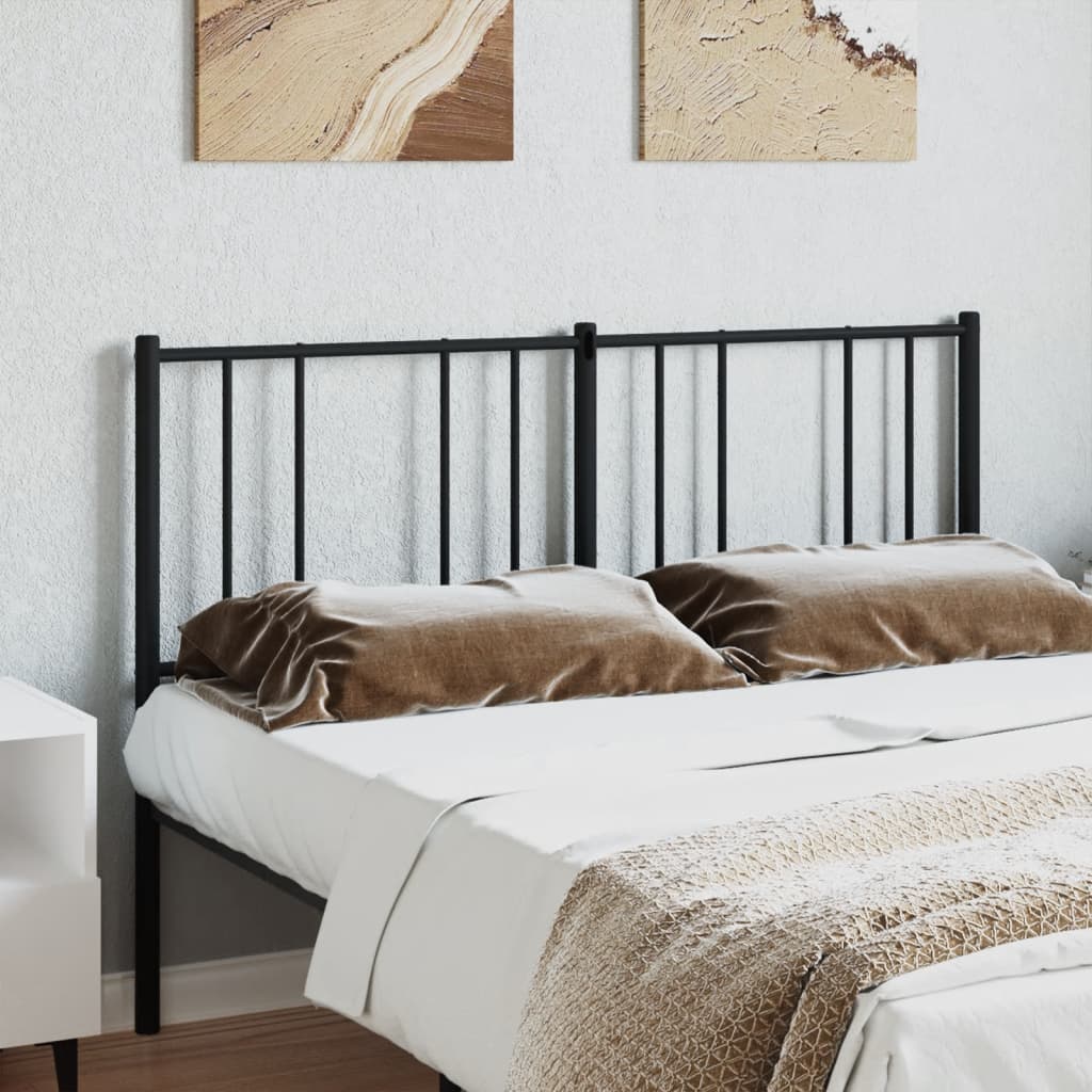 Metal Headboard Black 135 cm