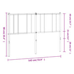Metal Headboard Black 135 cm