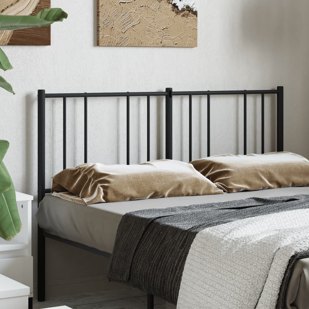 Metal Headboard Black 135 cm