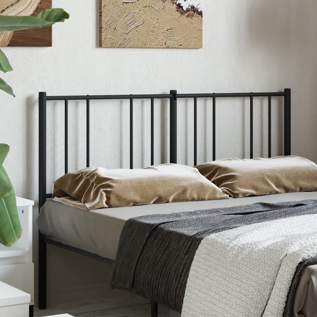 Metal Headboard Black 150 cm