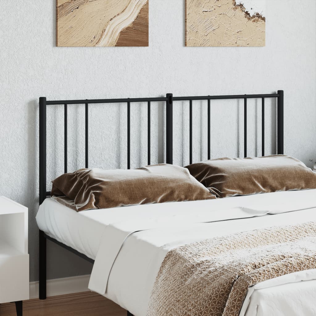 Metal Headboard Black 160 cm