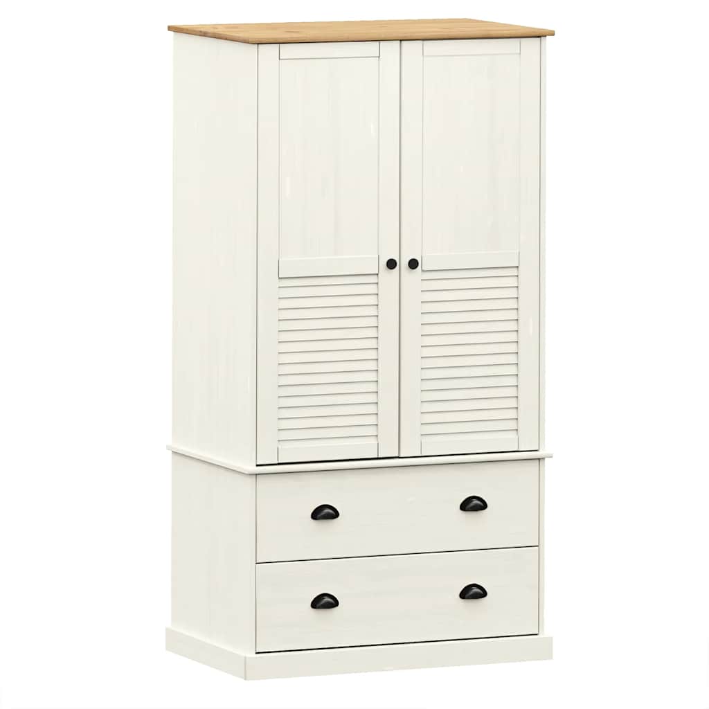 Wardrobe VIGO White 90x55x170 cm Solid Wood Pine