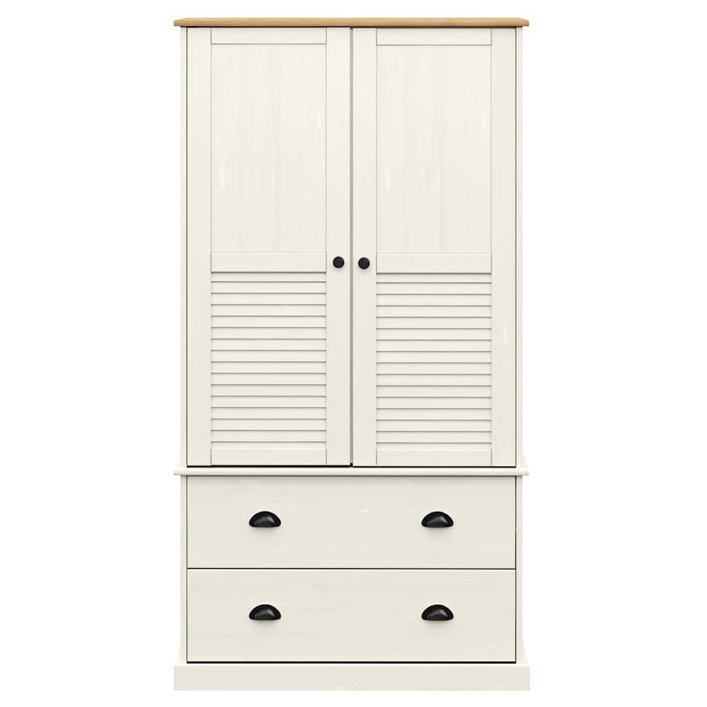 Wardrobe VIGO White 90x55x170 cm Solid Wood Pine