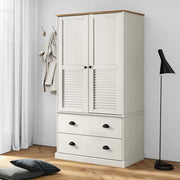 Wardrobe VIGO White 90x55x170 cm Solid Wood Pine