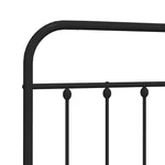 Metal Headboard Black 135 cm
