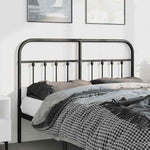 Metal Headboard Black 135 cm