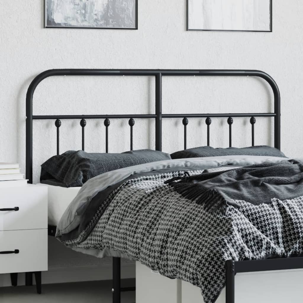 Metal Headboard Black 150 cm