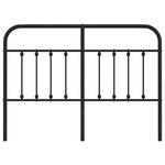 Metal Headboard Black 150 cm