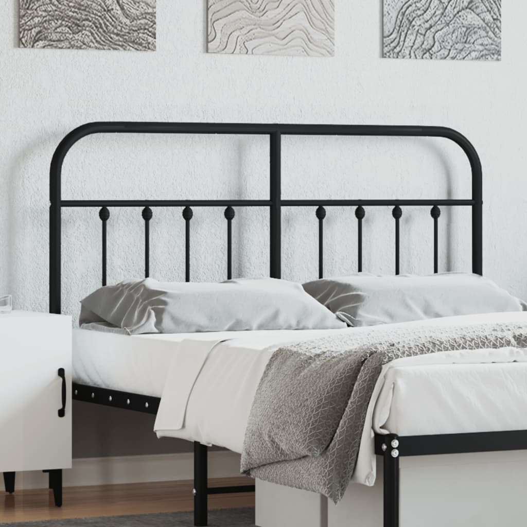 Metal Headboard Black 150 cm