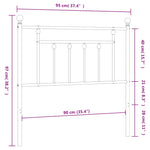 Metal Headboard Black 90 cm