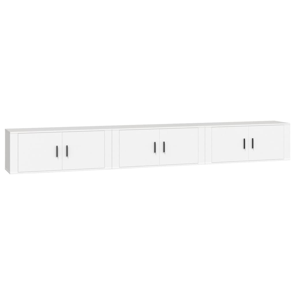 Wall-mounted TV Cabinets 3 pcs White 100x34.5x40 cm