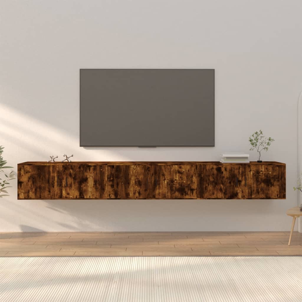 Wall-mounted TV Cabinets 3 pcs Smoked Oak 100x34.5x40 cm