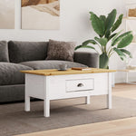 Coffee Table BODO White and Brown 100x55x45 cm Solid Wood Pine