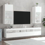 TV Cabinets with LED Lights 2 pcs White 40.5x30x90 cm