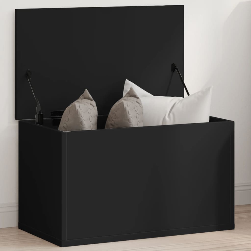 Storage Box Black 60x35x35 cm Engineered Wood