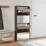 Shoe Cabinet with Mirror 4-Layer Brown Oak 63x17x134 cm