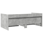 Daybed with Drawers without Mattress Concrete Grey 75x190 cm Small Single