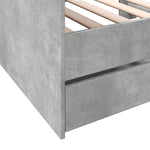 Daybed with Drawers without Mattress Concrete Grey 75x190 cm Small Single