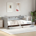 Daybed with Drawers without Mattress Concrete Grey 75x190 cm Small Single