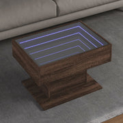 Coffee Table with LED Brown Oak 70x50x45 cm Engineered Wood