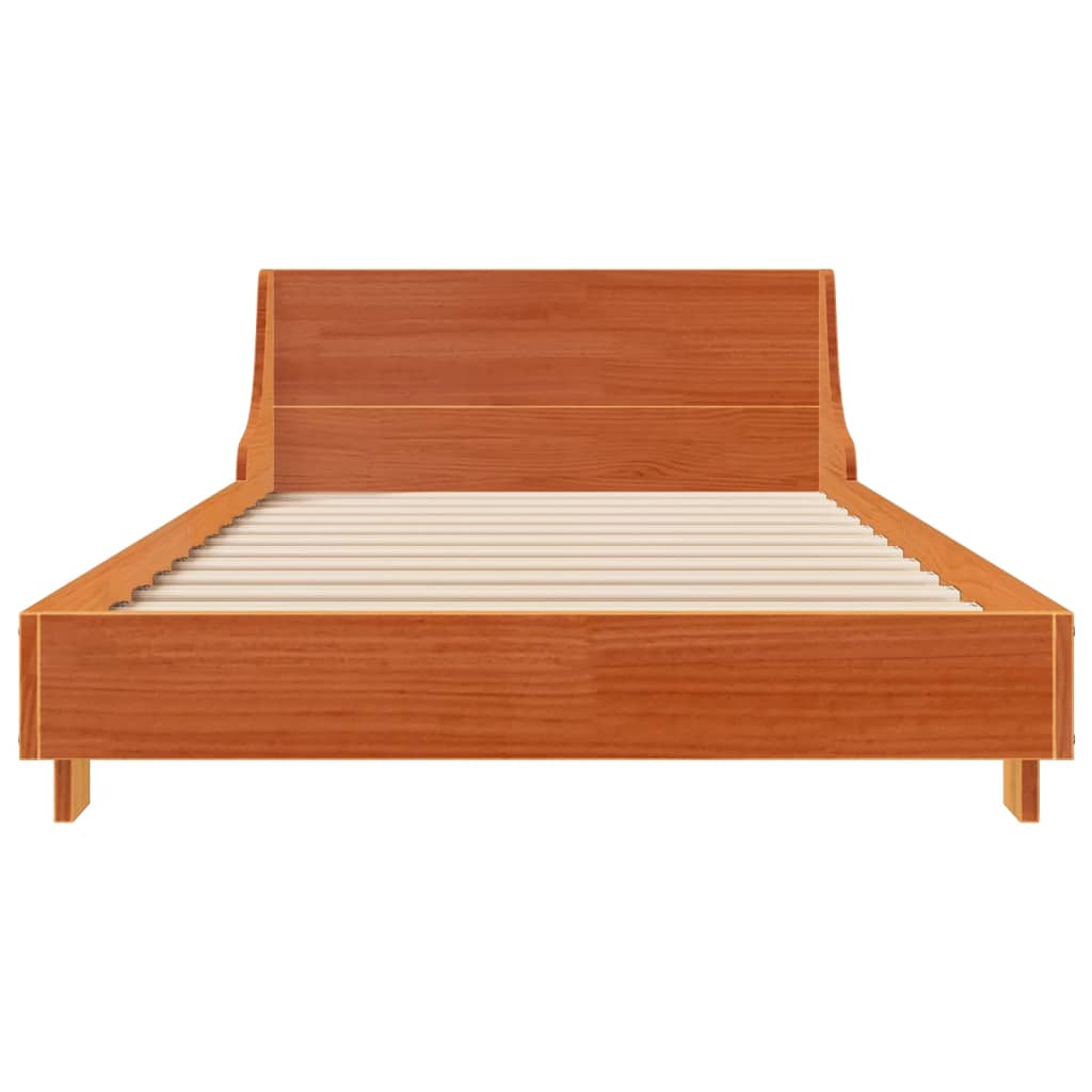 Bed Frame without Mattress Wax Brown 75x190 cm Small Single Solid Wood Pine