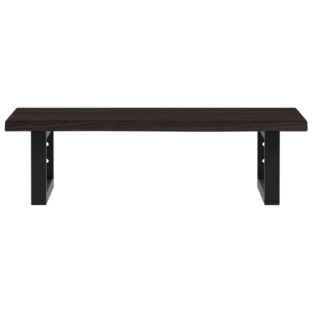 Basin Shelf Wall Mounted Steel and Solid Wood Oak